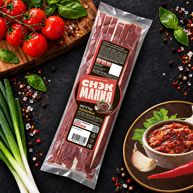 Жгуты сырокопченые со вкусом "Аджика" 80 г