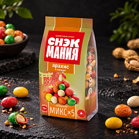Арахис в глазури со вкусом "МИКСх5" 75 г