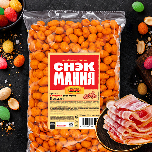 Арахис в глазури со вкусом "Бекон" 1 кг