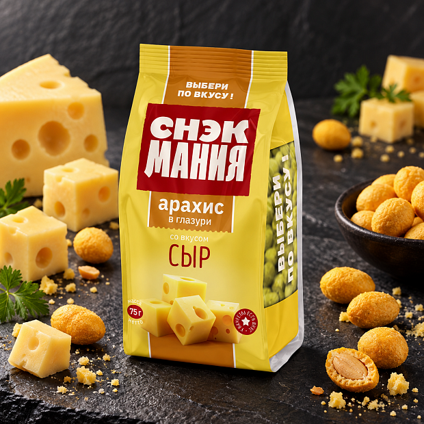 Арахис в глазури со вкусом "Сыр" 75 г